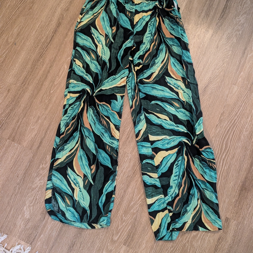 Rachel Zoe Green and Black Wide Leg Pants